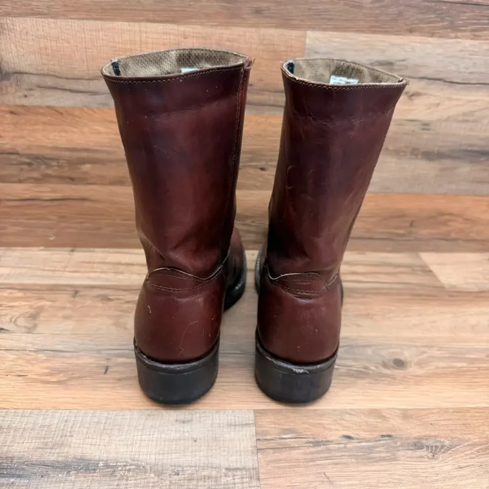 VTG Frye Campus Short Boots men 10M Red Oxblood Biker Square Toe